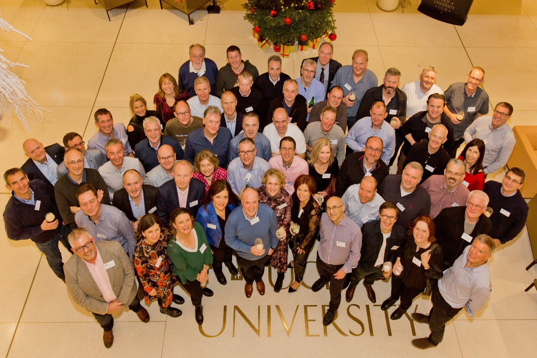 Photo of the BE Class of 1992 attending their reunion in 2022 at the UCD University Club
