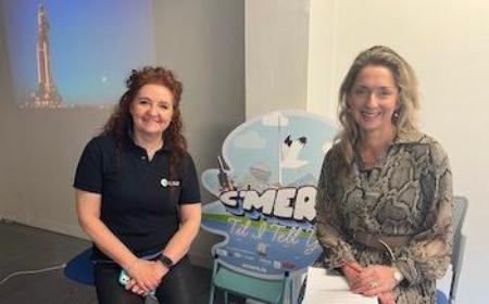 UCD Discovery director Prof Patricia Maguire interviewed space reporter Dr Niamh Shaw in Temple Bar Gallery as part of Science Foundation Ireland’s C\'mere Till I Tell Ye festival for Science Week 2023.