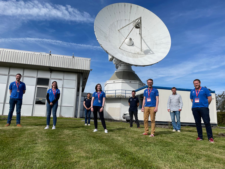 Ireland’s EIRSAT-1 team with ESA staff at the ESA Education Centre in Redu, Begium