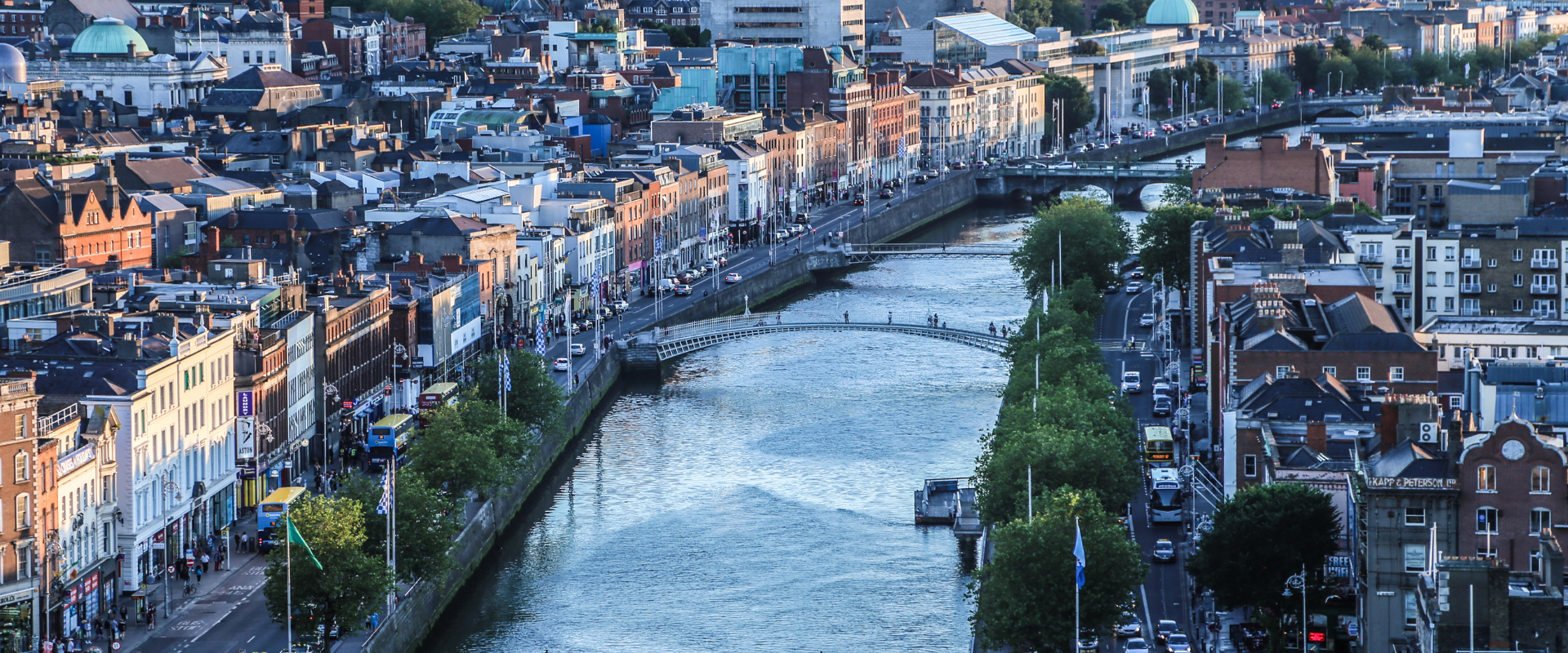 the river liffey from above