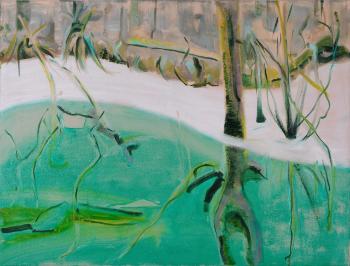 Tailings Pond Ida-Virumaa Estonia | Oil on canvas 60 x 80 cm 2023 | Judy Carroll Deeley