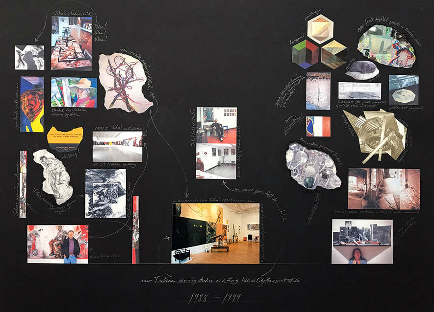 Timeline, collage of one of four shared studios with John Tomlinson 1988-1999. Photo: Daria Dorosh