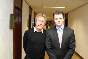 Roger Daltrey with Ian Hastings, Auditor of the UCD Literary and Historical Society 