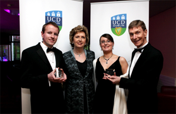 Pictured (l-r): Mr Andrew Flood, President of Ireland Mary McAleese, Ms Claire Kennedy and Professor Tom Begley