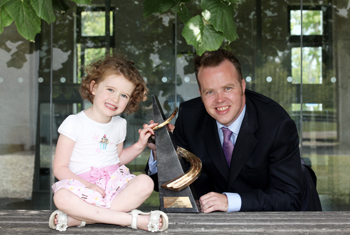 Professor William Gallagher with his daughter Kate, aged 3, at the NovaUCD 2011 Innovation Awards