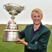 Stephen Walsh with South of Ireland Amateur Open Championship trophy - courtesy of Irish Examiner
