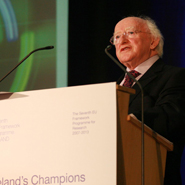 President of Ireland, Michael D Higgins at the award ceremony