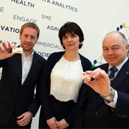 William Lyons, Chief Marketing Officer Shimmer, Professor Andrew J Deeks, President of UCD, and Professor Orla Feely, UCD Vice-President for Research, Innovation and Impact