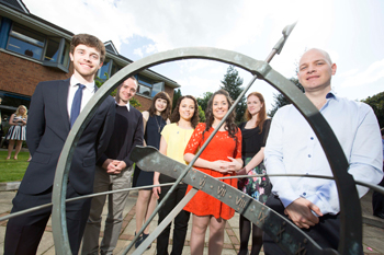 UCD Fulbright recipients pictured at award ceremony (l-r): Mr. Eoin Mc Evoy, Mr. Shane ó Ruairc, Ms. Treasa De Loughry  Ms. Niamh Murray, Ms Éilis Nic Aodhagáin, Dr. Selena Daly, Dr. Enda Murphy