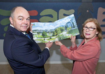 Pictured at the launch of the UCD Strategic Plan 2015 – 2020: UCD President, Professor Andrew J Deeks and Minister for Education and Skills, Jan O'Sullivan TD.