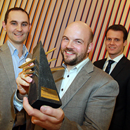 Pictured at the UCD O�Brien Centre for Science (l-r): Dr Andrew Keane, Paul Manning and Dr Peter Richardson, co-promoters of NovoGrid, the overall winner of the 2014 University College Dublin (UCD) VentureLaunch Accelerator Programme