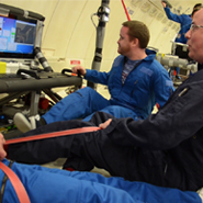 Pictured far right: Dr David Browne (right) and Dr Andrew Murphy of UCD during a period of zero gravity on parabolic flight. Dr Browne from the UCD School of Materials Science and Engineering will lead the XRMON consortium, an international collaboration investigating the effects of gravity on aluminium-based alloy solidification using real-time, in-situ X-radiography
