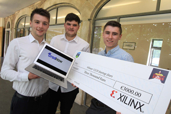 Pictured (l-r) at NovaUCD are Stephen Duffy, Alan John Browne and Ben Chadwick, founders of GradHow, overall winner of the inaugural UCD Startup Stars programme. (Nick Bradshaw, Fotonic)
