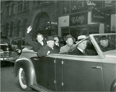 Photo of Eamon de Valera On the Anti-Partition World Tour, Boston, March 1948