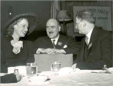 Photo of Eamon de Valera With Maureen O’Hara in Los Angeles, 17 March 1948