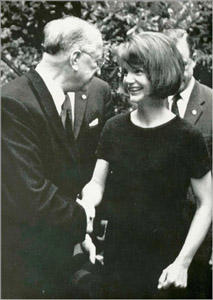 Photo of Eamon de Valera With Mrs Jacqueline Kennedy in Georgetown, Washington, 28 May 1964