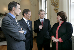 Pictured at the announcement were: French Ambassador, Mr Frédéric Grasset, Dr Laurent Perret, Executive Director of Research & Development from Servier Paris, Dr Hugh Brady, President of UCD and Ms Mary Harney T.D., Minister for Health and Children.