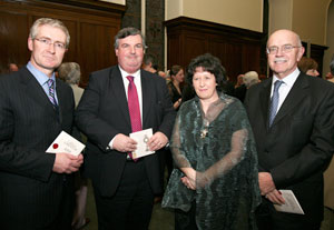 Pictured at the concert performance (from left to right) Dr Hugh Brady, President of UCD, Dermot McCarthy, Secretary General of the Department of the Taoiseach, Edel Bhreathnach, National Co-ordinator, Louvain 400 and Leopold Carrewyn, Ambassador of the Kingdom of Belgium 