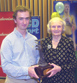 Gerald Bloomer pictured with Mrs. Joanna O'Neill.