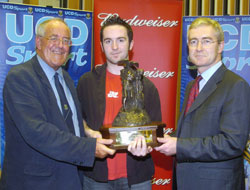 Owen McNamee pictured with Mr. Gerry Horkan and the President Dr. Hugh Brady.