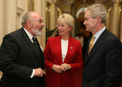 Dr Hugh Brady pictured with Senator David Norris who was chairing the conference and Mary Hanafin T.D, Minister for Education and Science.