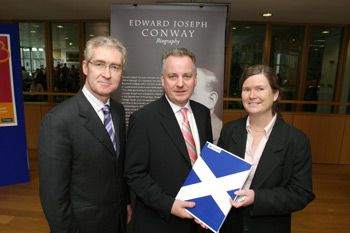 Pictured L-R: Dr Hugh Brady, UCD President; Rt Hon Jack McConnell MSP, First Minister of Scotland;Prof Janet Allen, Director UCD Conway Institute 