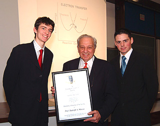 Rudolph Marcus pictured receiving his Honorary Fellowship.