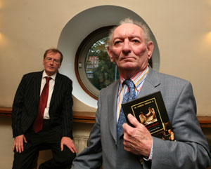 Pictured at the launch of the Cambridge Companion to Brian Friel at the Gate Theatre, Dublin, on 24 Oct 2006: Prof Tony Roche (Editor), UCD School of English and Drama and Brian Friel (foreground)