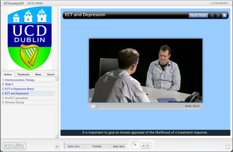 screenshot of ECT module