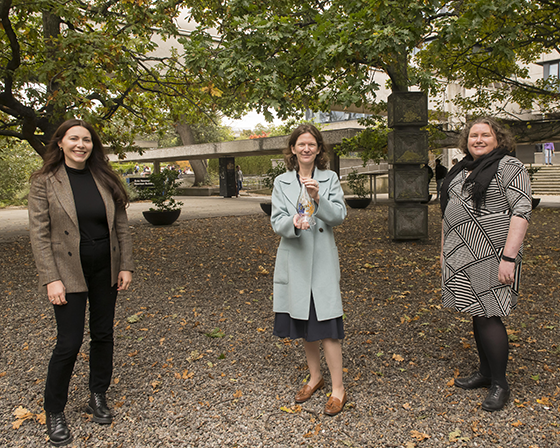 Professor Jessica Bramham and Dr Michelle Downes, with Professor Suzanne Guerin, Head of School, and the Equality, Diversity and Inclusion in Psychology (EDIP) Committee.