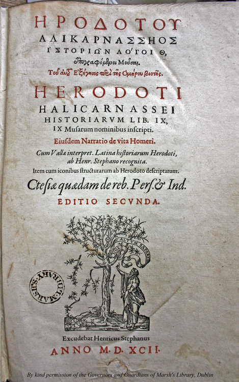 1592 Edition of Herodotus’ Histories
