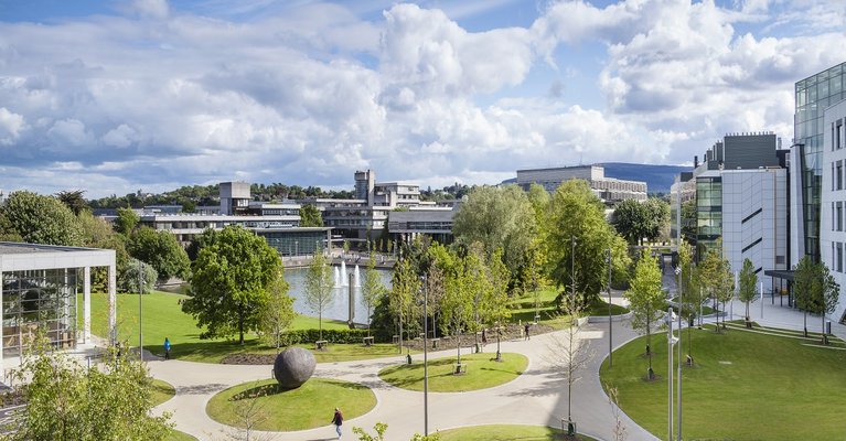 view of UCD Campus and the lake