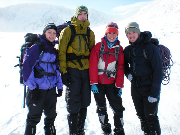 Brian Fox and some members of UCD Mountaineering during a trip to Scotland