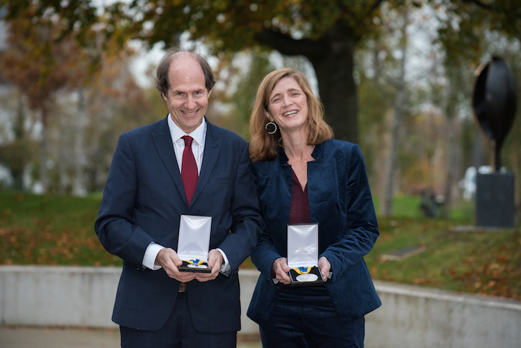 Samantha Power and Cass Sunstein with Ulysses Medal