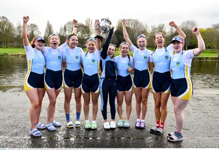 Ladies Boat Club members celebrate their Colours race win