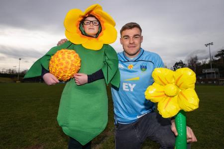 Ireland, Leinster Rugby, and past UCD RFC player Garry Ringrose, and the UCD RFC Daffodil Day mascot.
