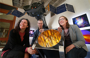 Pictured at the UCD School of Physics, University College Dublin, are Professor Lorraine Hanlon, co-founder of Parameter Space; Dr William O'Mullane, Head of Operations Development Division, ESA; and Dr Sheila McBreen, co-founder of Parameter Space.