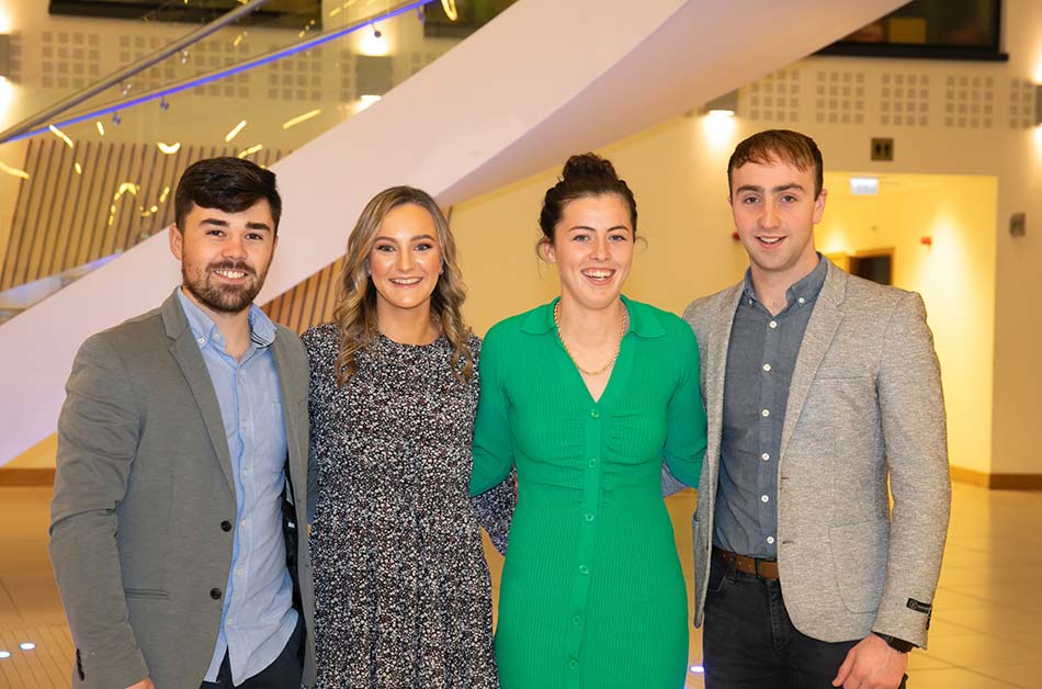 The FDC Group Scholarships for Masters in Ag Extension and Innovation L-R, Caillin McLoughlin, Meabh Flanagan, Liam Dillon from FDC, Ashley Traynor, Sean Murphy