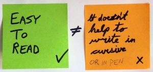 sticky notes for process map
