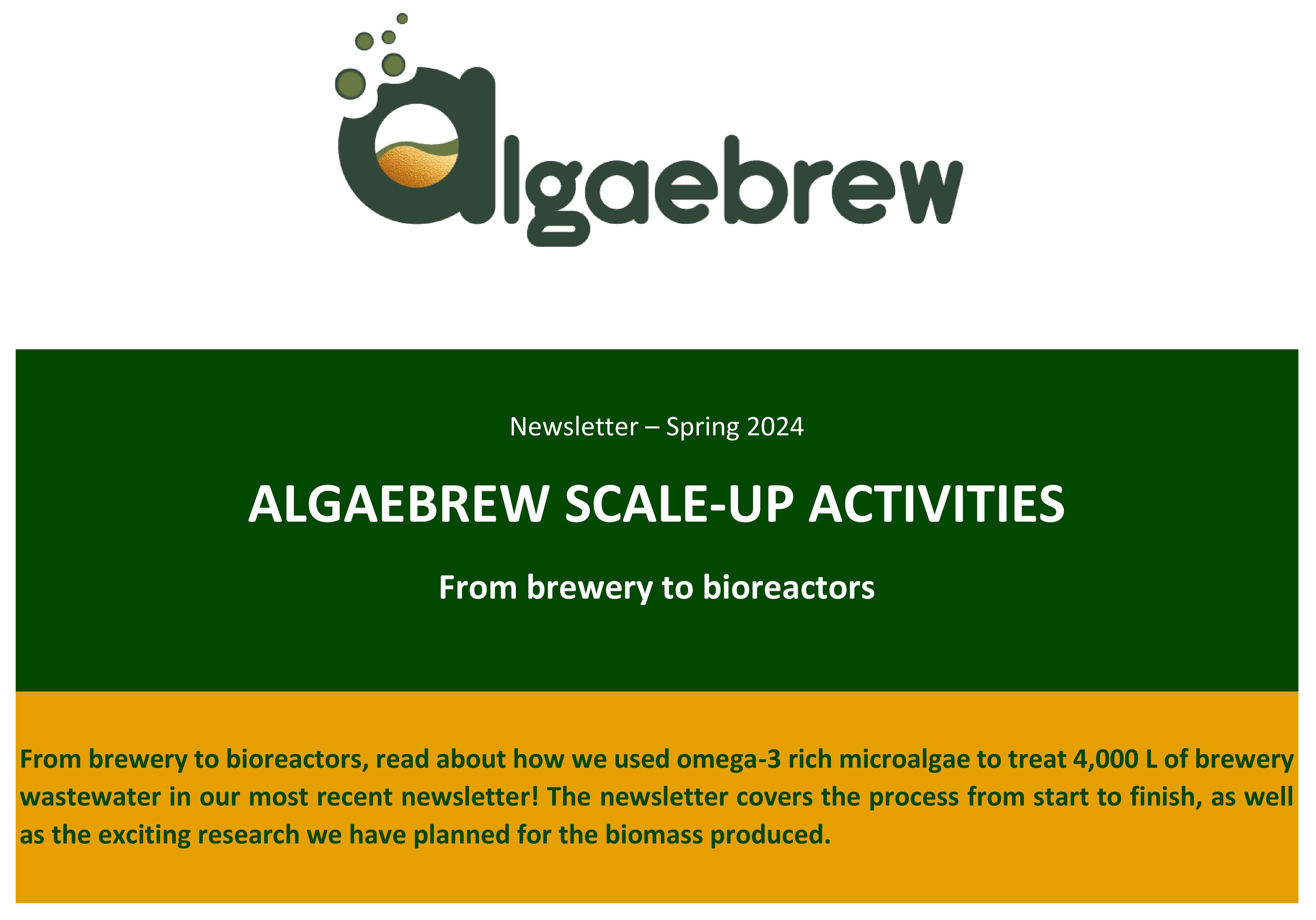 ALGAEBREW SCALE-UP ACTIVITIES
