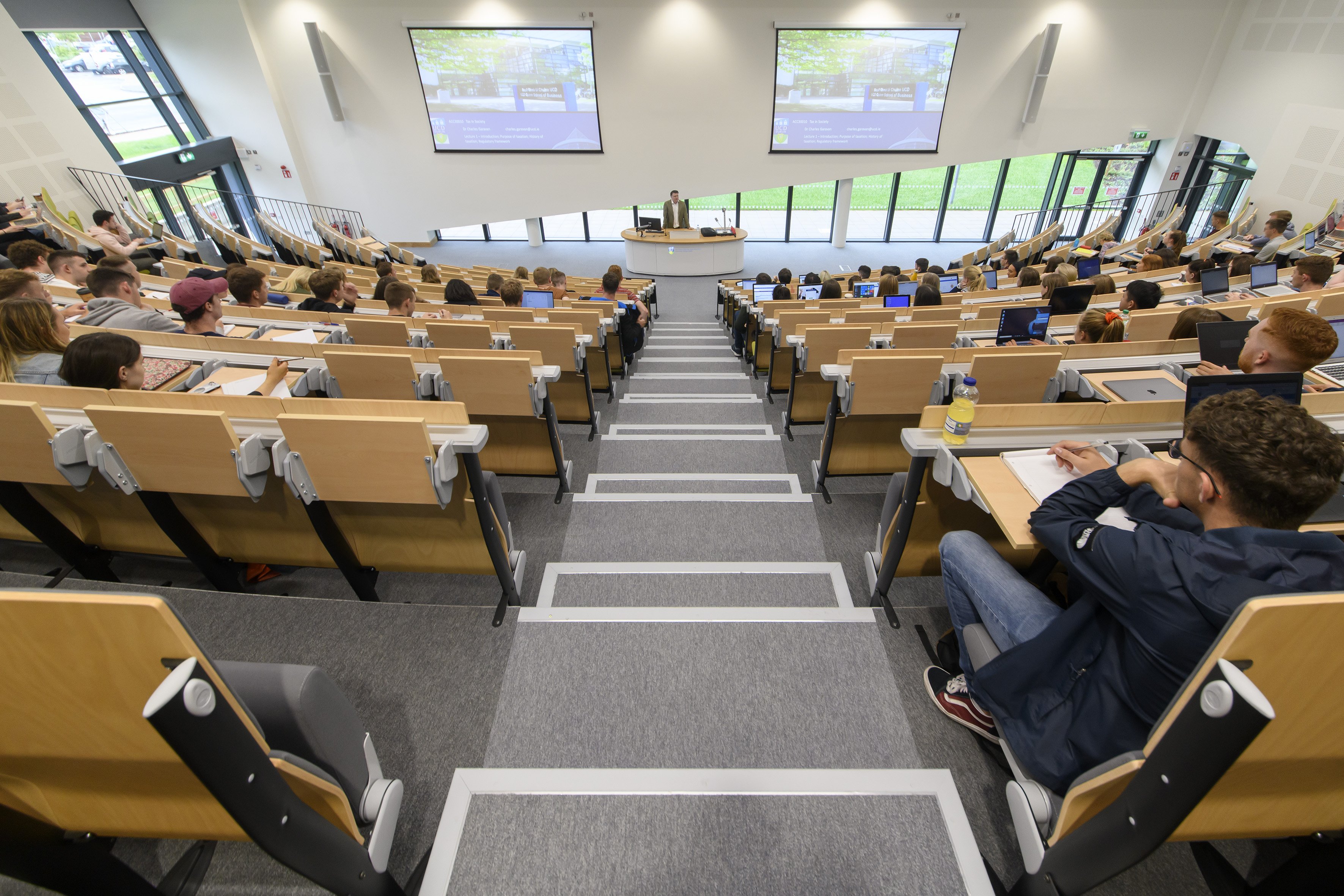 Students in a lecture theatre