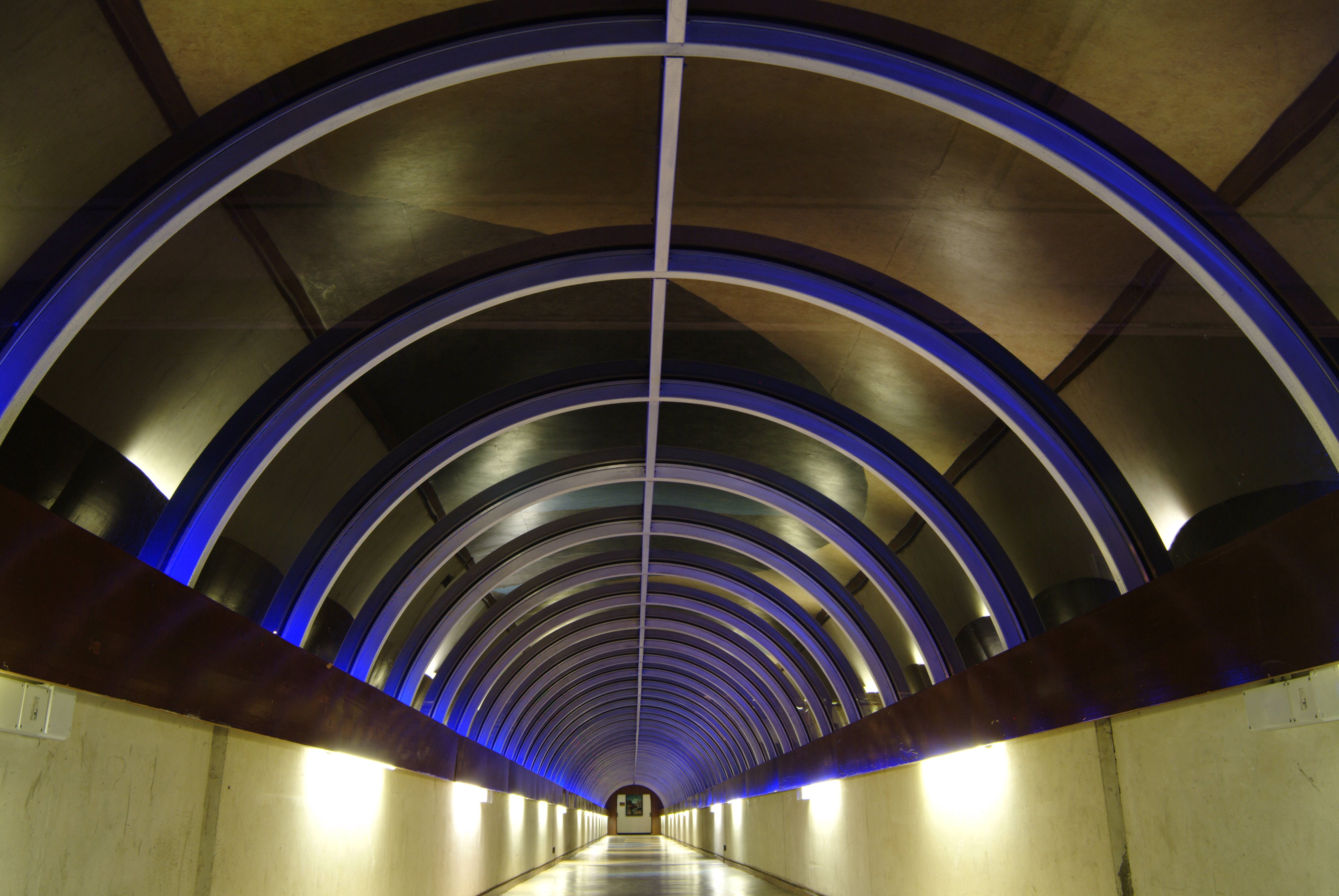 Lighting installation in the tunnel between Newman and Tierney buildings