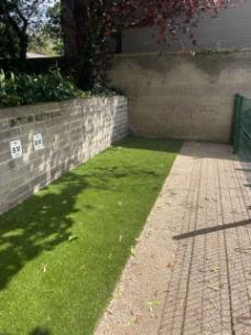 Accessible paving in the guide dog enclosure area