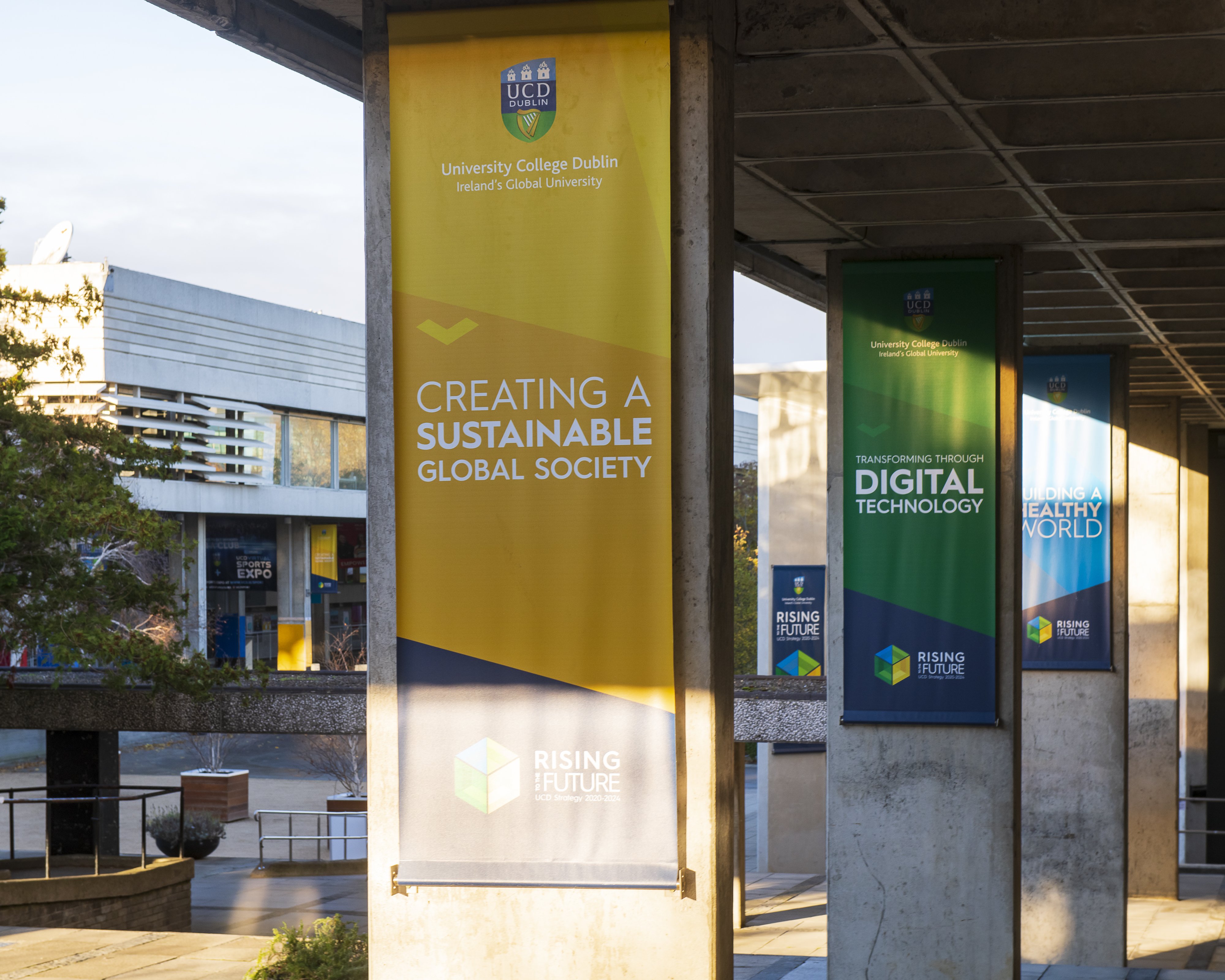 Pillars holding up a concrete roof