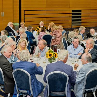 A round table full of UCD alumni at their Golden and Diamond Reunion
