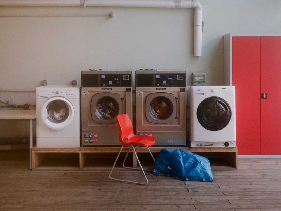 La Borda’s shared laundry room, an everyday space of maintenance, cooperation, and communal infrastructure. Photo Louise Kelly