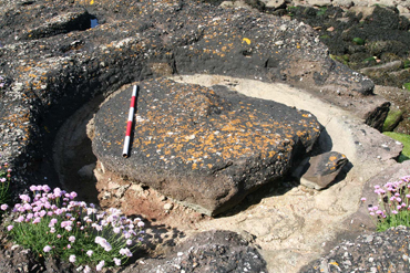 Dish and scar of removed millstone, Harrylock Millstone Quarry, The Hook Peninsula, Co. Wexford.