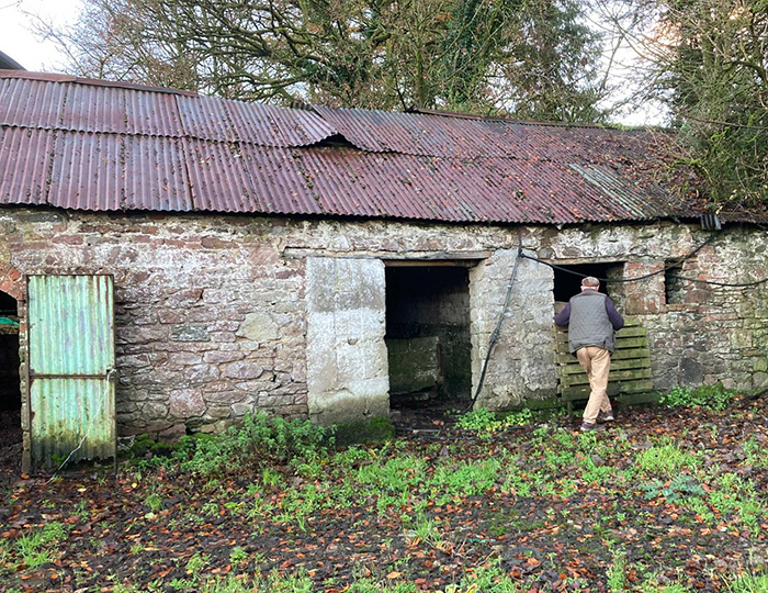 Farm building beneath which a brick-lined arms dump was built in the War of Independence