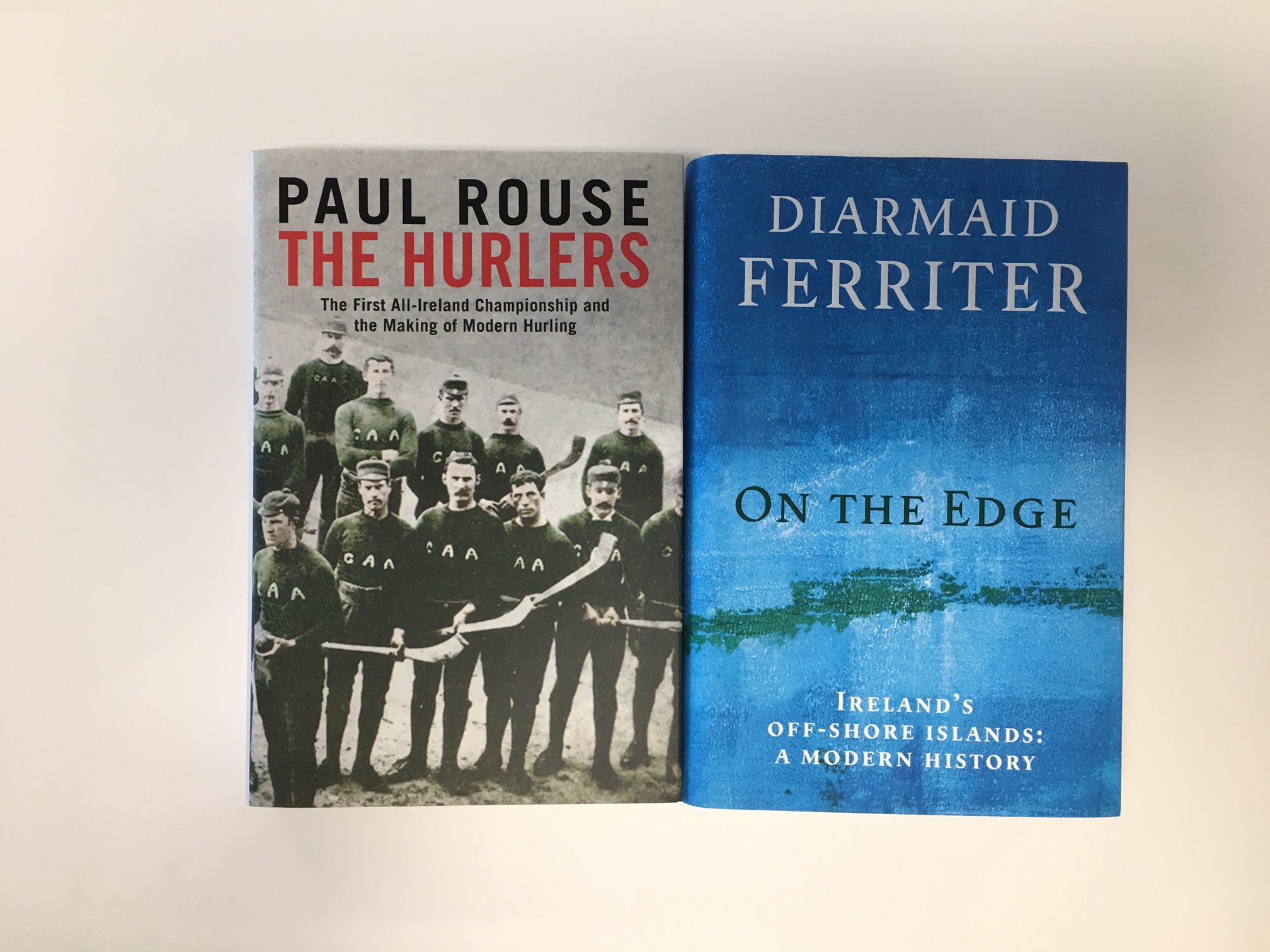 A photo of the front covers of The Hurlers and On the Edge