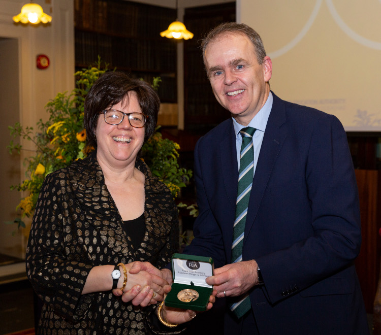 Professor Kathleen James-Chakraborty presented the Gold Medal by Joe McHugh	